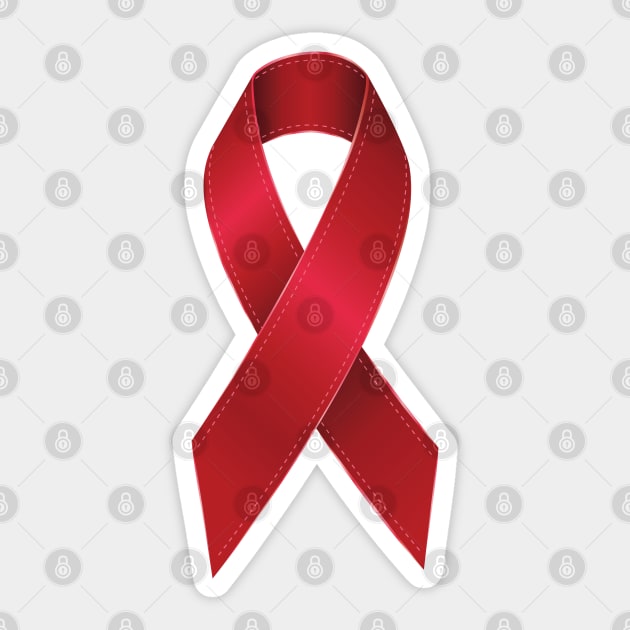 Red ribbon of awareness Sticker by AnnArtshock